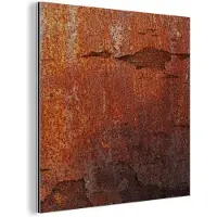 MuchoWow Wanddecoratie Metaal - Aluminium Schilderij Industrieel - Roest - Vintage - Staal - 90x90 cm - Dibond - Foto op aluminium - Industriële muurdecoratie - Voor de woonkamer/slaapkamer