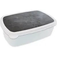 MuchoWow Broodtrommel Wit - Lunchbox Industrieel - Beton - Grijs - Leisteen - Retro - Brooddoos 18x12x6 cm - Brood lunch box - Broodtrommels voor kinderen en volwassenen
