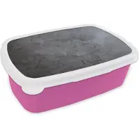 MuchoWow Broodtrommel Roze - Lunchbox Industrieel - Beton - Grijs - Leisteen - Retro - Brooddoos 18x12x6 cm - Brood lunch box - Broodtrommels voor kinderen en volwassenen