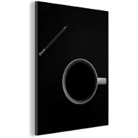 MuchoWow Wanddecoratie Metaal - Aluminium Schilderij Industrieel - Potlood - Beker - Zwart - Wit - 120x160 cm - Dibond - Foto op aluminium - Industriële muurdecoratie - Voor de woonkamer/slaapkamer