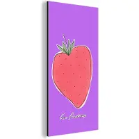 MuchoWow Wanddecoratie Metaal - Aluminium Schilderij Industrieel - Aardbei - Fruit - Quotes - 80x160 cm - Dibond - Foto op aluminium - Industriële muurdecoratie - Voor de woonkamer/slaapkamer
