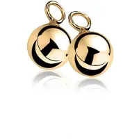 Zinzi zilveren oorbedels geel verguld bol 10mm ZICH716G (zonder oorringen)