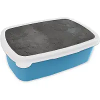 MuchoWow Broodtrommel Blauw - Lunchbox - Brooddoos - Structuur - Beton - Grijs - Industrieel - Rustiek - 18x12x6 cm - Kinderen - Jongen
