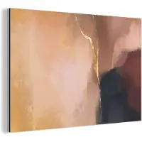 MuchoWow Wanddecoratie Metaal - Aluminium Schilderij Industrieel - Abstract - Verf - Pastel - 60x40 cm - Dibond - Foto op aluminium - Industriële muurdecoratie - Voor de woonkamer/slaapkamer