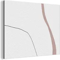 MuchoWow Wanddecoratie Metaal - Aluminium Schilderij Industrieel - Lijn - Pastel - Design - 80x60 cm - Dibond - Foto op aluminium - Industriële muurdecoratie - Voor de woonkamer/slaapkamer