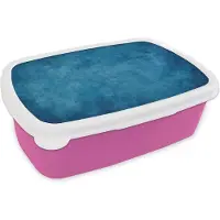 MuchoWow Broodtrommel Roze - Lunchbox Beton - Blauw - Vintage - Structuur - Industrieel - Brooddoos 18x12x6 cm - Brood lunch box - Broodtrommels voor kinderen en volwassenen
