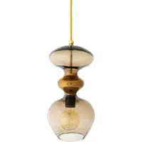 Ebb & Flow Futura Hanglamp Round Gold | Chestnut brown | Ø: 18 cm E27 IP20