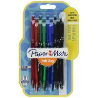 Paper Mate InkJoy 100RT intrekbare balpennen | Medium punt (1,0 mm) | Zwart, Blauw, Rood en Groen | 8 stuks