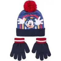 Cerda Group Mickey Mouse 2-delig winterset - muts/handschoenen - blauw - voor kinderen