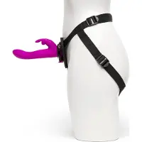 Happy Rabbit - strap-on vibrator met konijnenoor - paars