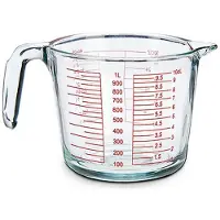 Vivalto Maatbeker - glas - 1000 ml - 21 x 15 x 11 cm - Maatbekers van glas - Vloeistoffen afmeten
