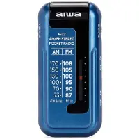 Aiwa R-22BL, Persoonlijk apparaat, Analoog, AM, FM, Analoog, 3,5 mm, Blauw