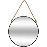 Atmosphera miroir a corde rond en métal - noir - ø 37 cm
