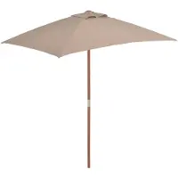 vidaXL Parasol met houten paal 150x200 cm taupe
