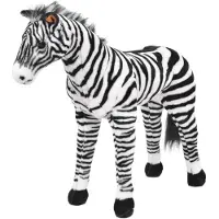 vidaXL Speelgoedzebra staand XXL pluche zwart en wit