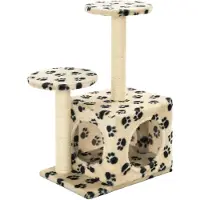 vidaXL Kattenkrabpaal met sisal krabpalen 60 cm pootafdrukken beige
