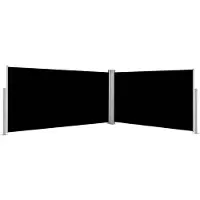 vidaXL Windscherm uittrekbaar 160x600 cm zwart