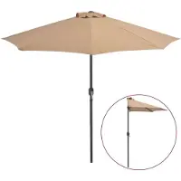 vidaXL Balkonparasol half met aluminium paal 270x144 cm taupe