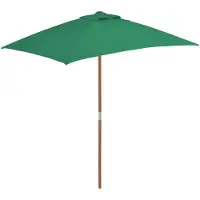 vidaXL Parasol met houten mast, 150x200 cm, groen