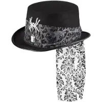 Boland heksenhoed Glitter Spider polyester zwart one-size