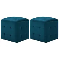 vidaXL Nachtkastjes 2 st 30x30x30 cm fluweel blauw
