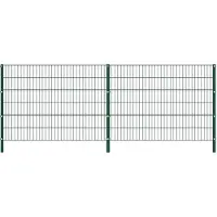 vidaXL Schuttingpaneel met palen ijzer 349x120 cm groen