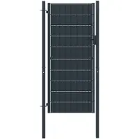 vidaXL Hekpoort PVC en staal 100x204 cm antraciet