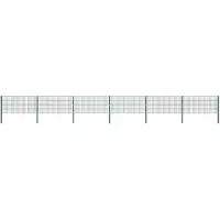 vidaXL Schuttingpaneel met palen ijzer 1040x80 cm groen