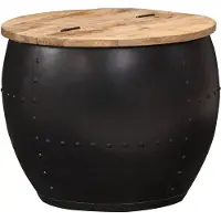 vidaXL Salontafel rond 53x43 cm massief mangohout