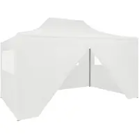 vidaXL Partytent met 4 zijwanden inklapbaar 280x410x315 cm staal wit