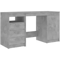 vidaXL Bureau 140x50x76 cm bewerkt hout betongrijs
