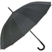 Clayre & Eef Zwarte Paraplu Ø 60 cm zwart/wit JZUM0025Z