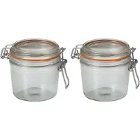 Le Parfait 2x Luchtdichte weckpotten transparant glas 350 ml - Weckpotten