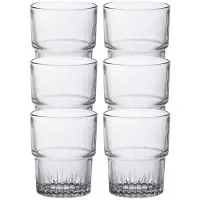 Duralex 6x Koffie/espresso/whiskey glazen transparant Empilable 160 ml - Koffie- en theeglazen
