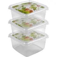 Hega hogar 6x Voedsel plastic bewaarbakjes 1,3 liter transparant - Vershoudbakjes