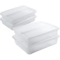 Hega hogar 4x Voedsel plastic bewaarbakjes laag 0,5 en 2 liter transparant - Vershoudbakjes