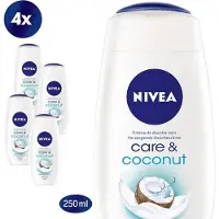 Nivea Care & Coconut Douchecreme - Douchegel - 4x 250ml - Copy