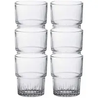 Duralex Koffie/espresso glazen Empilable - 6x - transparant - 200 ml - Koffie- en theeglazen