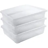 Hega hogar 3x Voedsel plastic bewaarbakje laag 2 liter transparant 24 x 20 x 6 cm - Vershoudbakjes