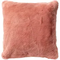 Dutch decor - ZAYA - Sierkussen 45x45 cm - bontlook - effen kleur - Muted Clay - roze