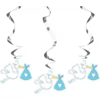 Folat 9x stuks Hangdecoraties its a boy - jongen geboren versieringen - Hangdecoratie