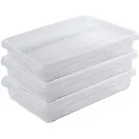 Hega hogar 3x Voedsel plastic bewaarbakje laag 0,5 liter transparant 18 x 12 x 4 cm - Vershoudbakjes