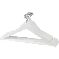 CHI Witte kledinghangers van hout 5x stuks - Kledinghangers