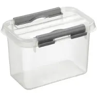 Sunware - Q-line opbergbox 0,8L transparant metaal - 10 x 15 x 10,8 cm