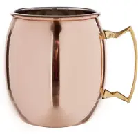 Cosy & Trendy 1x Koperen Moscow Mule beker/glas glad met handvat 450 ml - Cocktailglazen