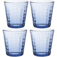 Duralex 4x Drinkglazen/waterglazen blauw Prisme 275 ml - Drinkglazen