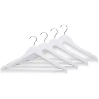 Zeller 8x Witte kleding hangers met broekstang 44 cm - Kledinghangers