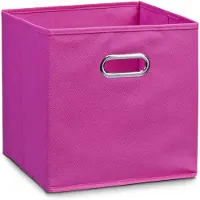 Zeller Set van 3x stuks roze opbergmandjes kinderkamer 28 x 28 cm - Opbergmanden