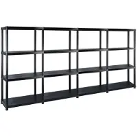 vidaXL Opbergrek 4-laags 244x30,5x130 cm kunststof zwart