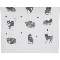 Clayre & Eef Natuurlijke Gastendoekje kat 40*66 cm CTCAK